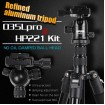 Hpusn 035lpro aluminum tripod + HP221 professional ball head kit Protable Travel SLR camera tripods
